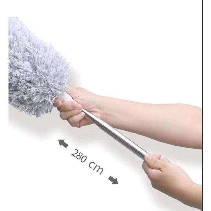 Chổi Quét Trần Phủi Bụi Cán Dài 2.8 Mét Bằng Sợi Vải Siêu Nhỏ Inox Có Thể Rút Gọn Z- Egreen Dùng 1 lần