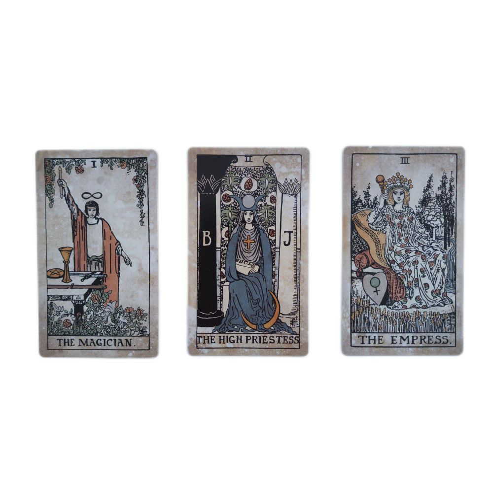 [Size Gốc] Bộ Bài Tarot Vintage 78 Lá Bài 7x12 Cm Tặng Đá Thanh Tẩy