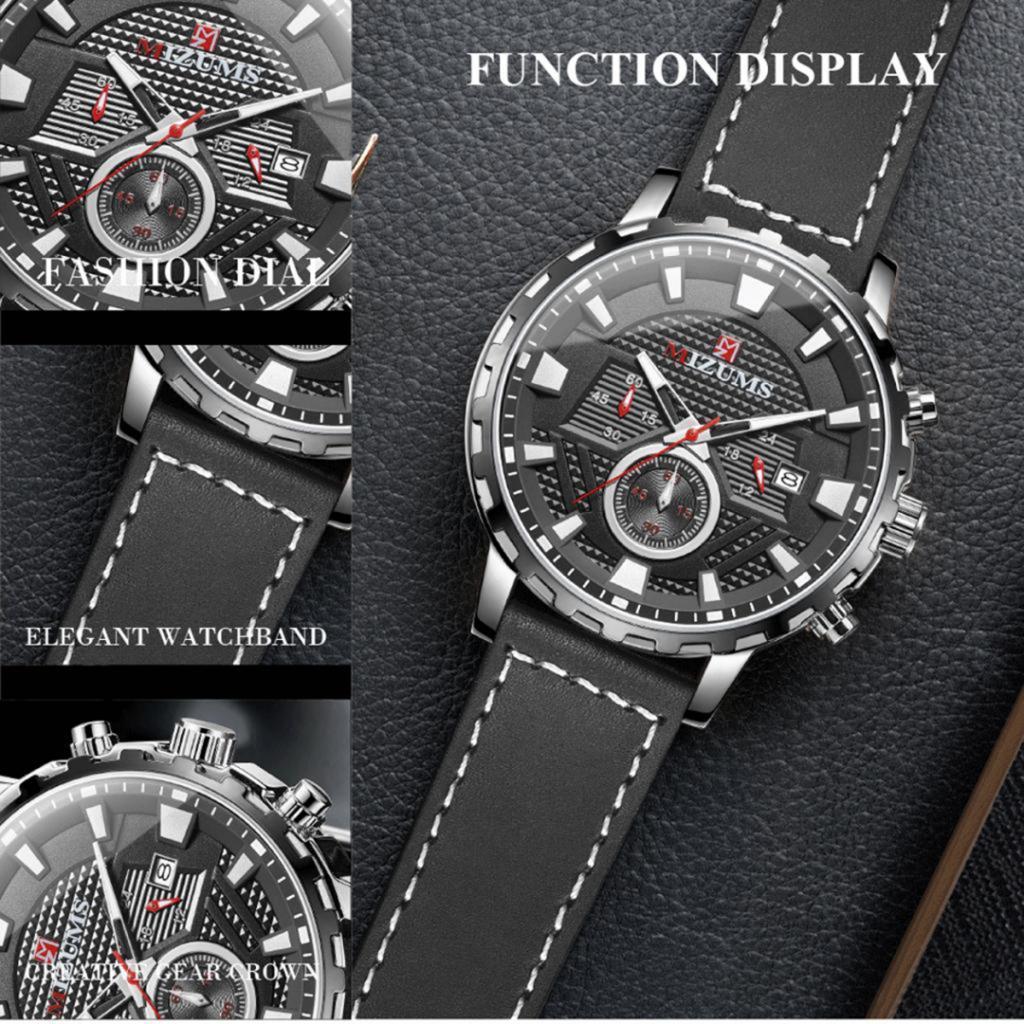 Mens Sports Business Watch Chronograph Wristwatch