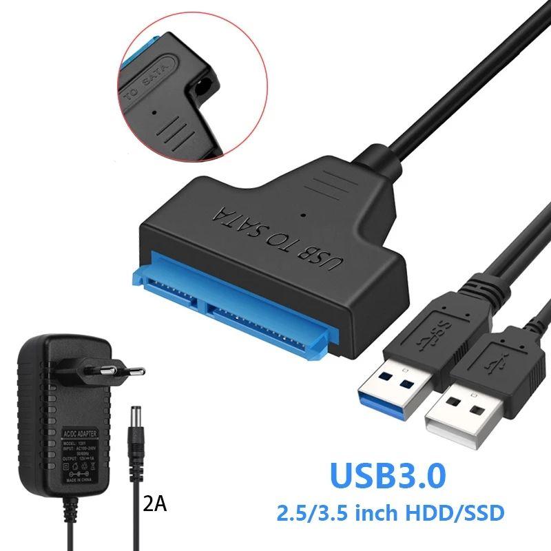Ổ cứng SSD HDD bên ngoài CD-ROM ổ đĩa quang SATA 3 đến USB 3.0 Cáp với bộ chuyển đổi 12V 2A cho máy tính xách tay máy tính để bàn PC