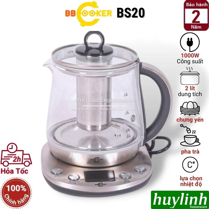 Ấm - Máy chưng yến pha trà đa năng BBcooker BS20 - Dung tích tổng 2 lít - Hàng chính hãng