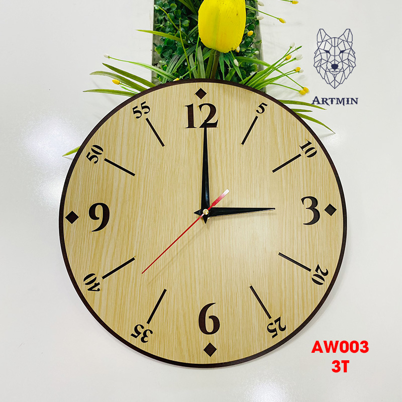 AW003 - Đồng Hồ Gỗ Treo Tường – Décor Trang Trí Hiện Đại