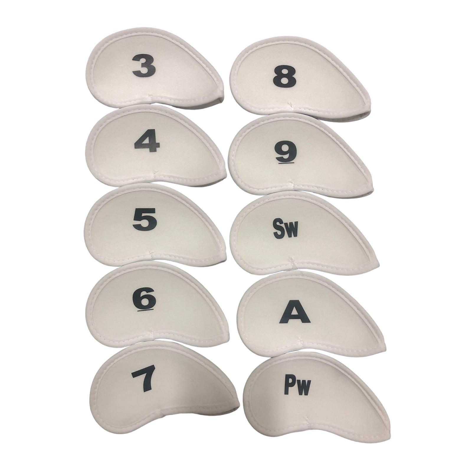 10 Pieces Golf Club Iron Headcover Set Protection Guard Guard Protective