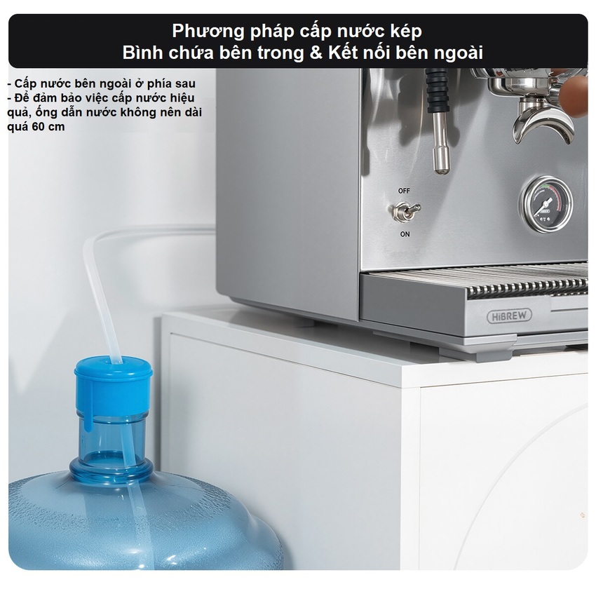 Máy pha cà phê Espresso, Cappuccino, Latte chuyên nghiệp thương hiệu HiBREW H21 - Công suất 3000W - Hàng chính hãng