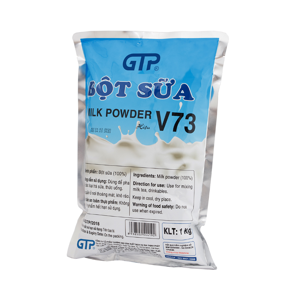 Bột sữa pha trà sữa V73 (1KG) - Độ béo vừa phải, thích hợp nhiều gu thưởng thức trà sữa - SP Chính Hãng (Bột sữa V73 (1kg/bao))