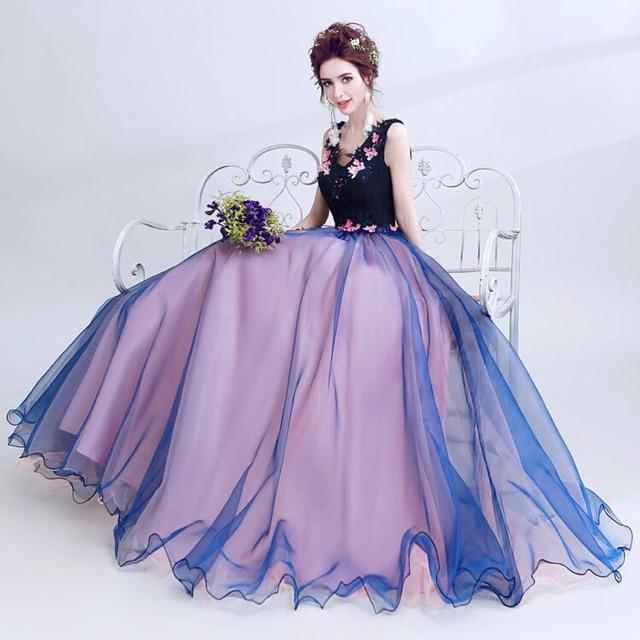 KÈM ẢNH/VIDEO THẬT - Đầm Maxi xoè dự tiệc kết hoa ren nổi SANG TRỌNG MS144V - Size M/L đến 57kg