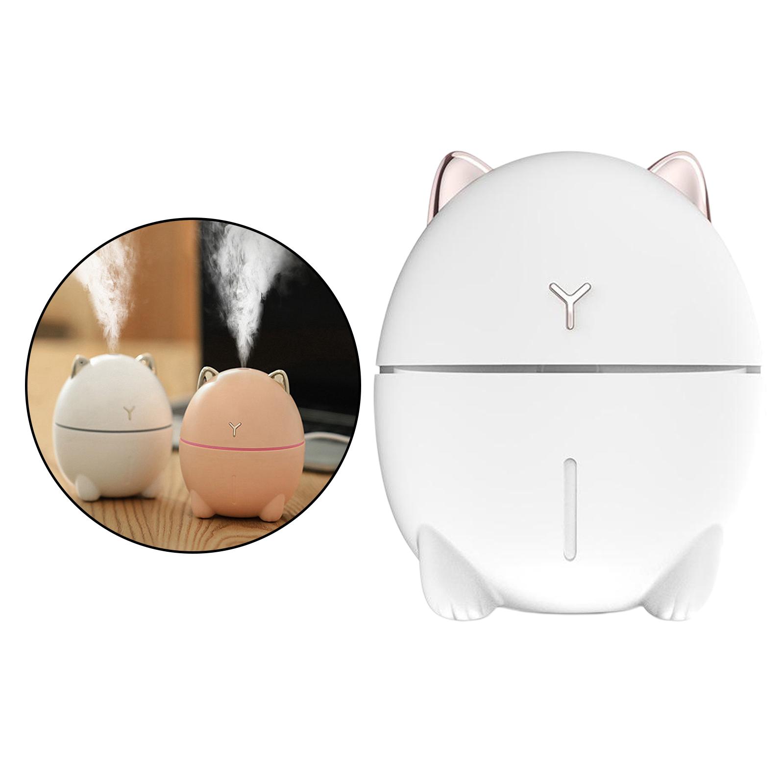Warm Light LED Mini Air Humidifier 200ml for Desktop Study Living Room White