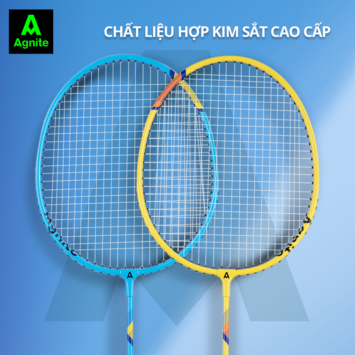 Cặp vợt cầu lông cán liền quấn cao su siêu nhẹ Agnite - Kèm bao vợt cao cấp và cầu lông - 2 chiếc 2 màu - Hàng chính hãng - F2101