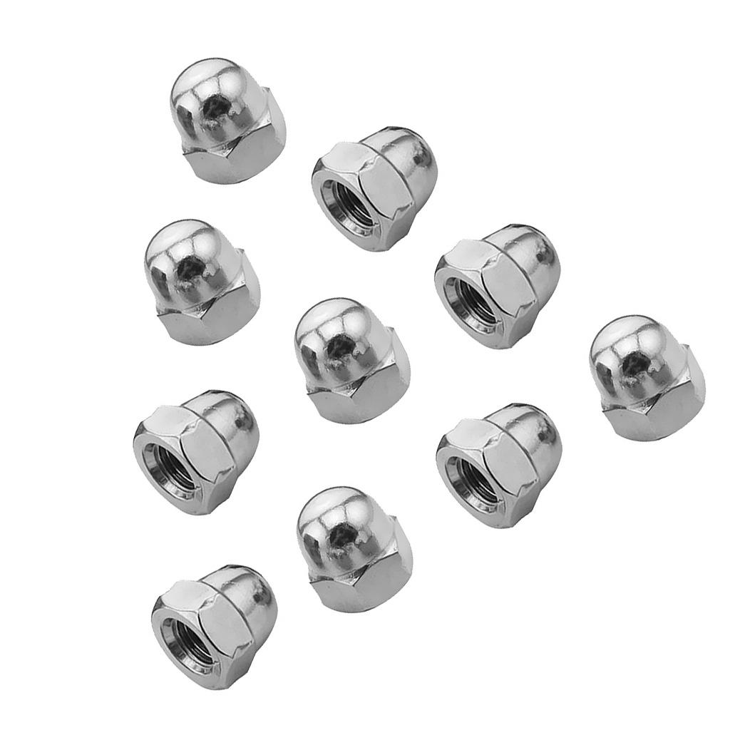 10Pcs Stainless Steel Dome Nuts Acorn Cap for Bolts & Screws M3 M4 M5 M6 M8 M10