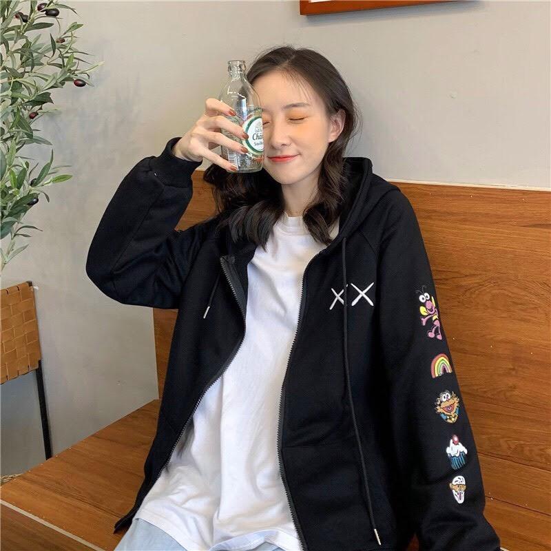 Áo khoác nam nữ nỉ ngoại in tay xx