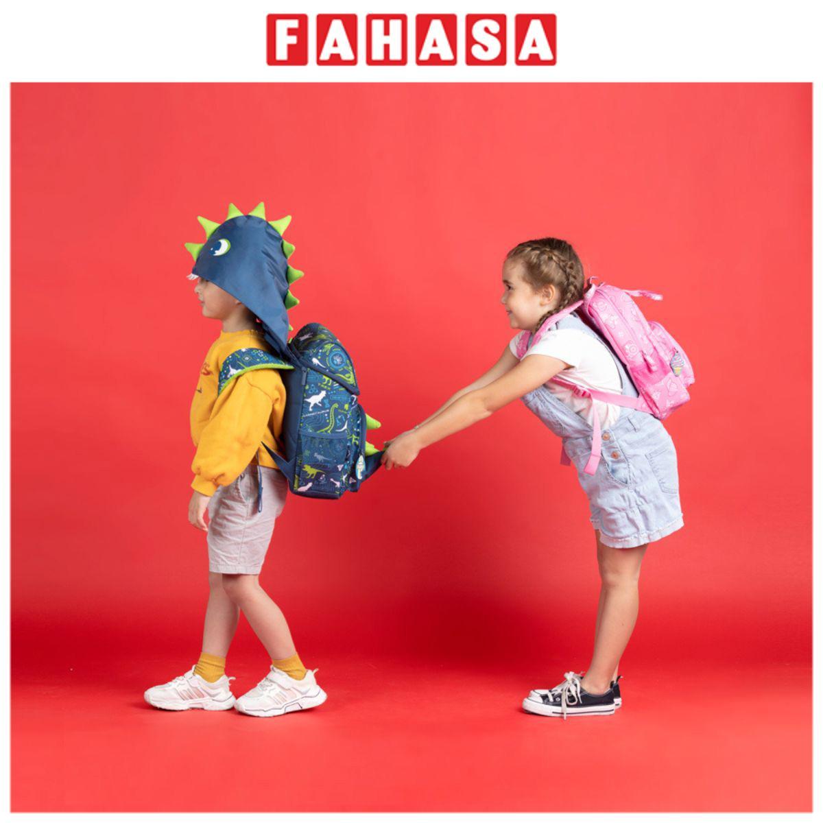 Ba Lô Hoodie Khủng Long Siêu Đẳng Có Nón - Clever Hippo BD3109/BLUE