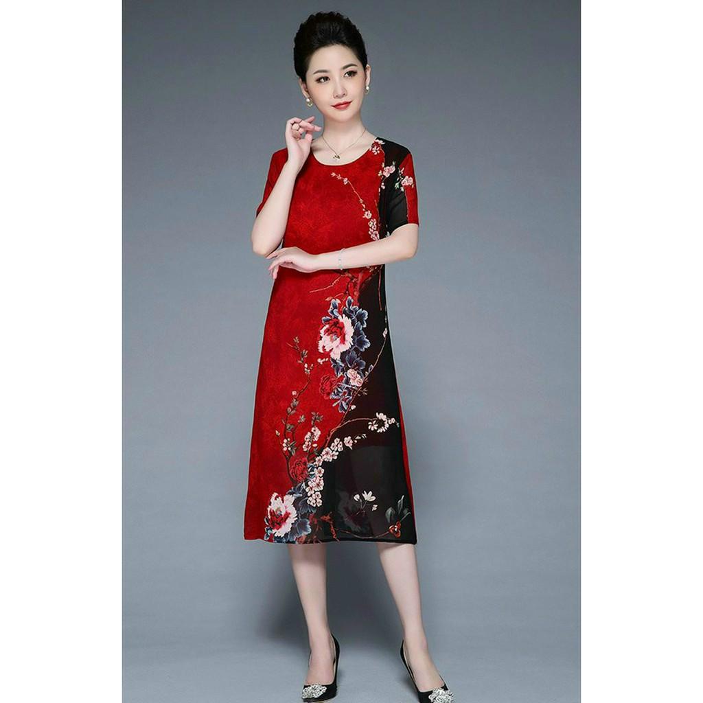 ĐẦM SUÔNG IN HOA MẪU ĐƠN - THỜI TRANG GKSTILE