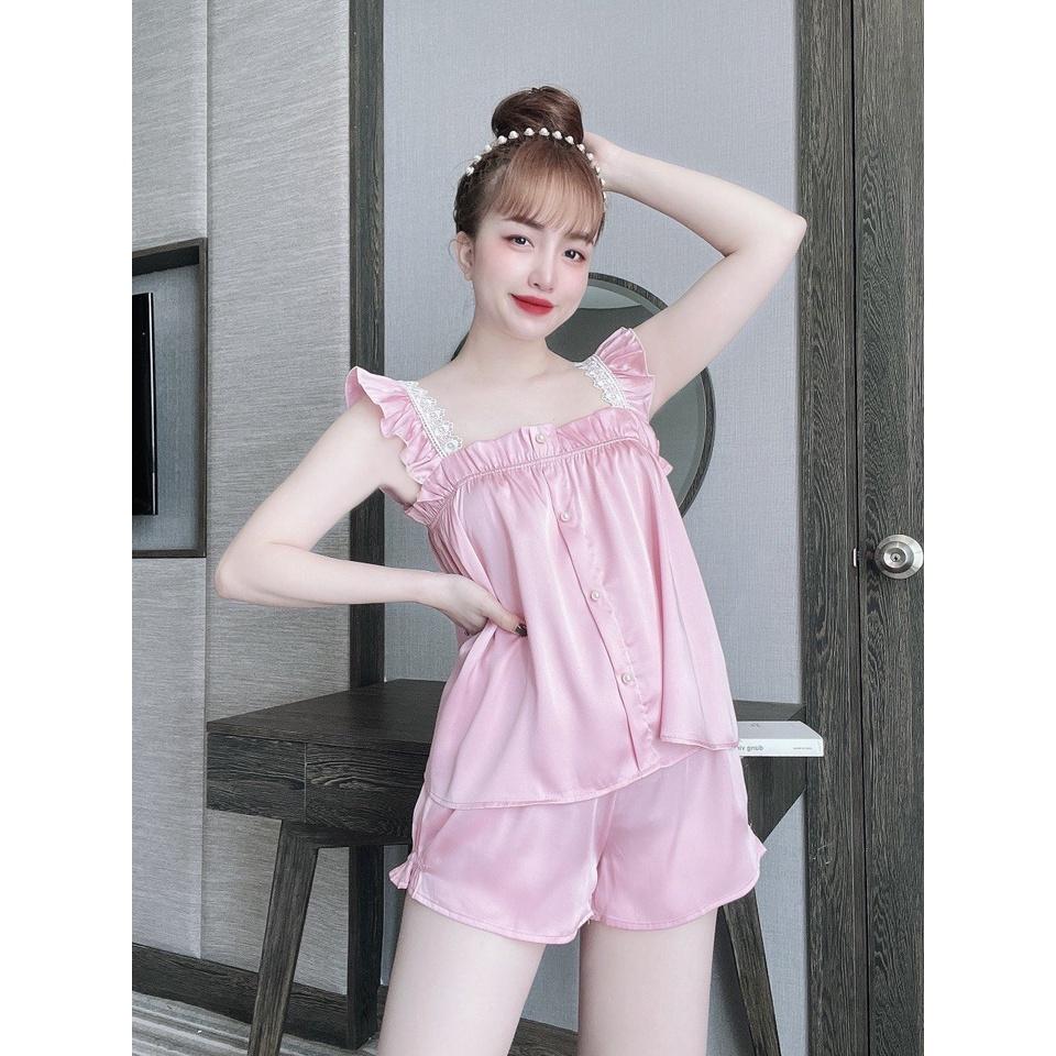 Đồ Bộ Lụa Latin Cao Cấp, Đồ Mặc Nhà 2 Dây Đồ Ngủ Thiết kế Lụa