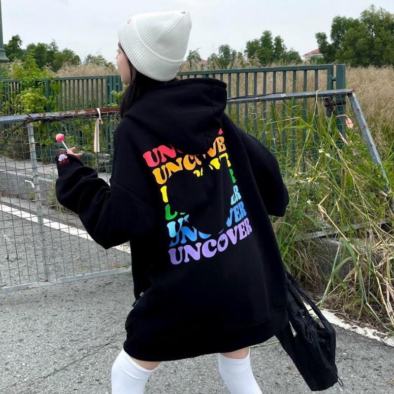 Áo khoác sweater nữ nam unisex form rộng đôi nỉ ngoại local brand đẹp cặp đôi ulzzang hàn quốc oversize dày mịn UNCOVER