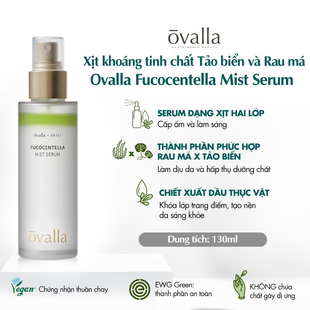 Xịt Khoáng Chứa Serum Dưỡng Ẩm OVALLA Giúp Dưỡng Ẩm. Phục Hồi Da, Làm Dịu Da Và Giảm Mụn (Chai 100ml)