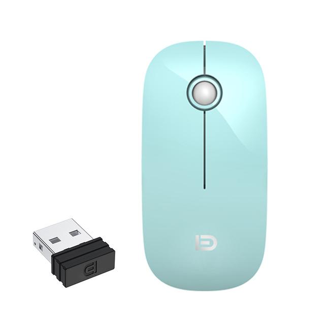 Wireless Bluetooth PC Mute Mouse Ultra-thin Ergonomic 2.4Ghz USB Optical For Notebook