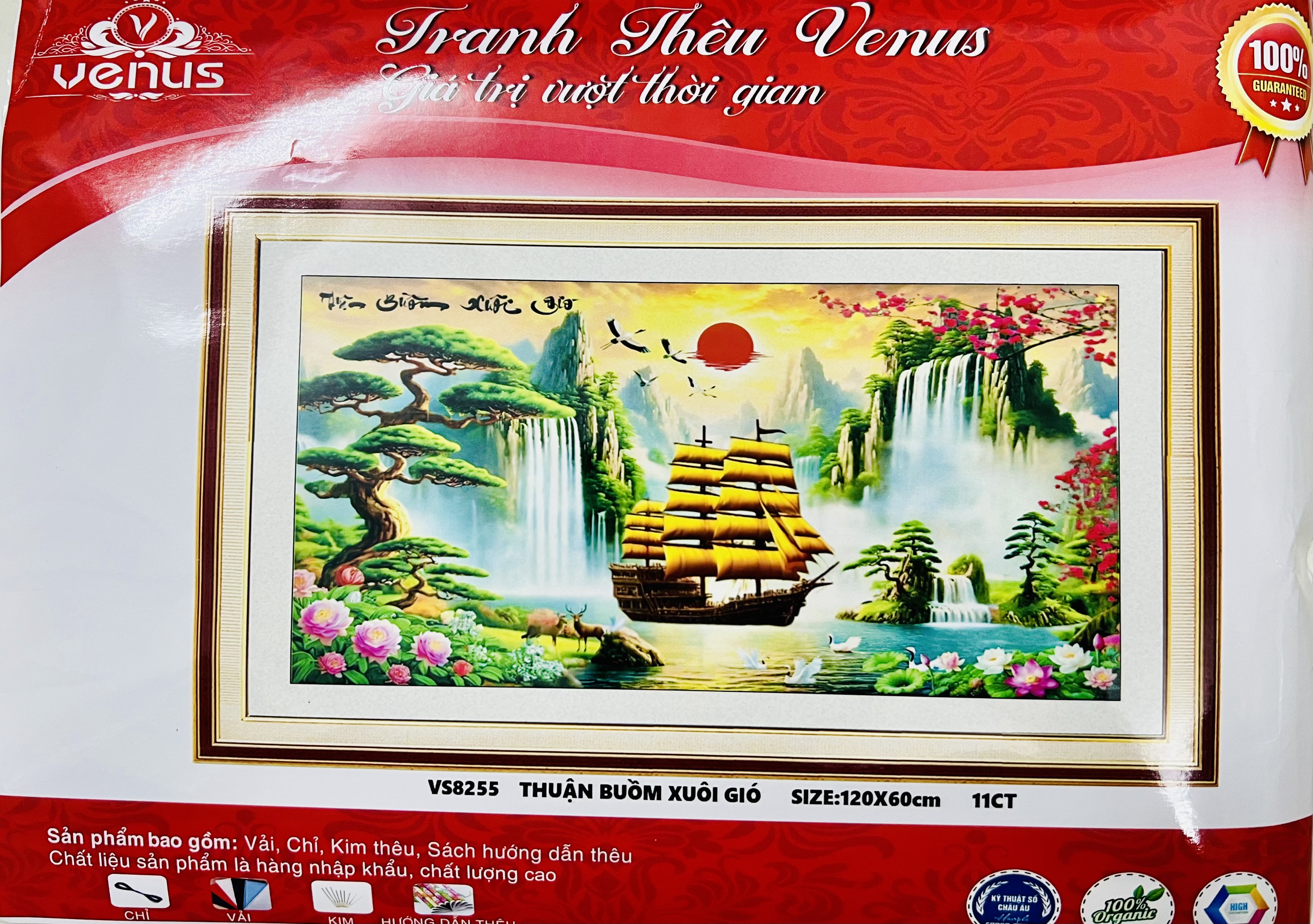 Tranh thêu kín Thuận buồm xuôi gió vs8255, kt 120x 60 cm