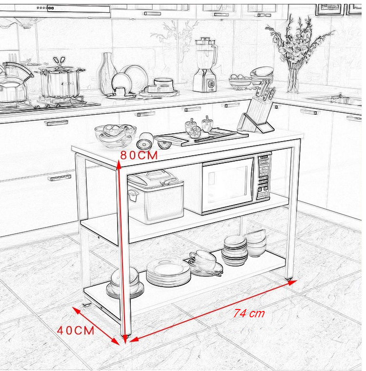 Kệ bếp thông minh đa năng 159-3 loại để được lò vi sóng lò nướng nồi cơm điện gỗ lõi xanh phủ melamine chống nước, hàng được sản xuất tại Việt Nam