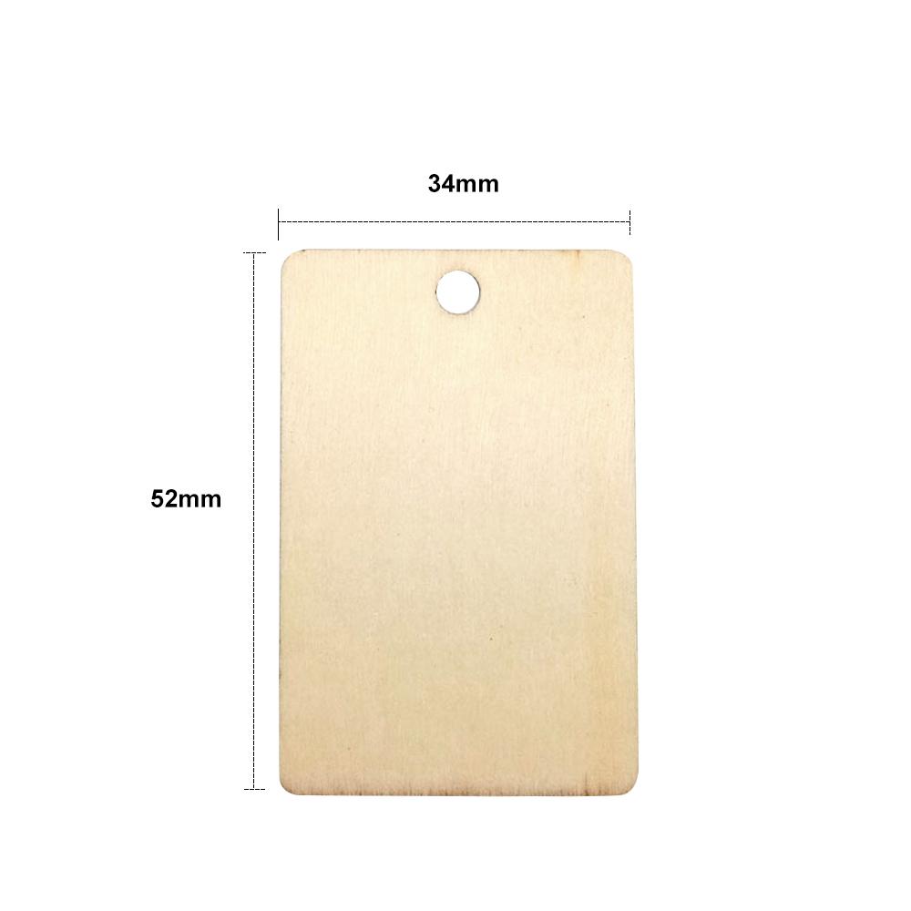 Bộ 25 Thẻ Gỗ Chữ Nhật Kèm Dây Rơm Tự Làm Trang Trí Đám Cưới