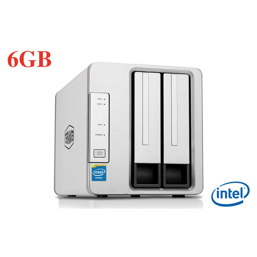 Bộ lưu trữ mạng NAS TerraMaster F2-221, Intel Dual-core 2.0GHz, 6GB RAM, LAN 2x 1GbE, 2 khay ổ cứng RAID 0,1,JBOD,Single - Hàng chính hãng