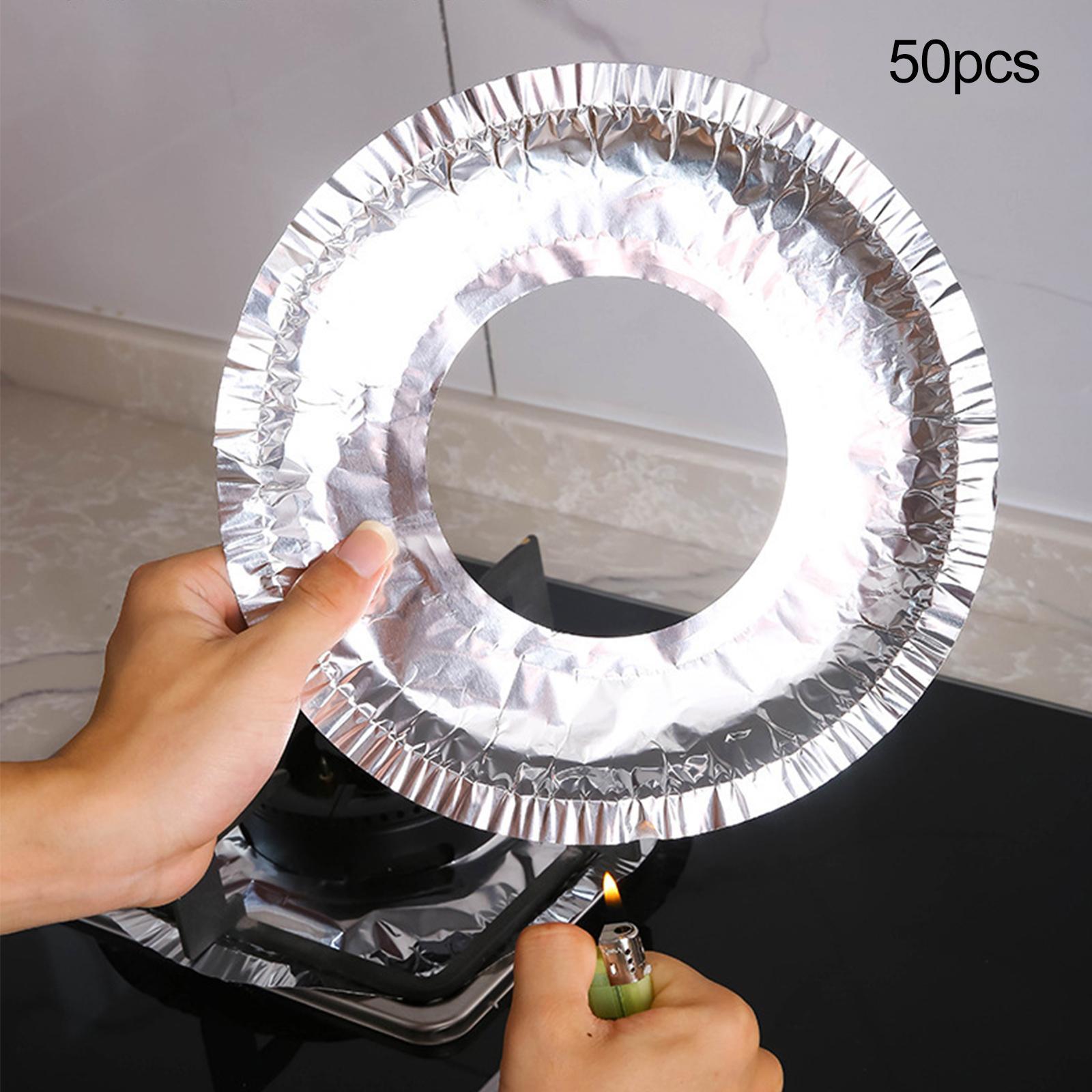 50Pcs Electric  Burner Covers Foil Burner Liners, Easy to Use, Keep Electric Range  Clean Disposable  Top Protector for Kitchen