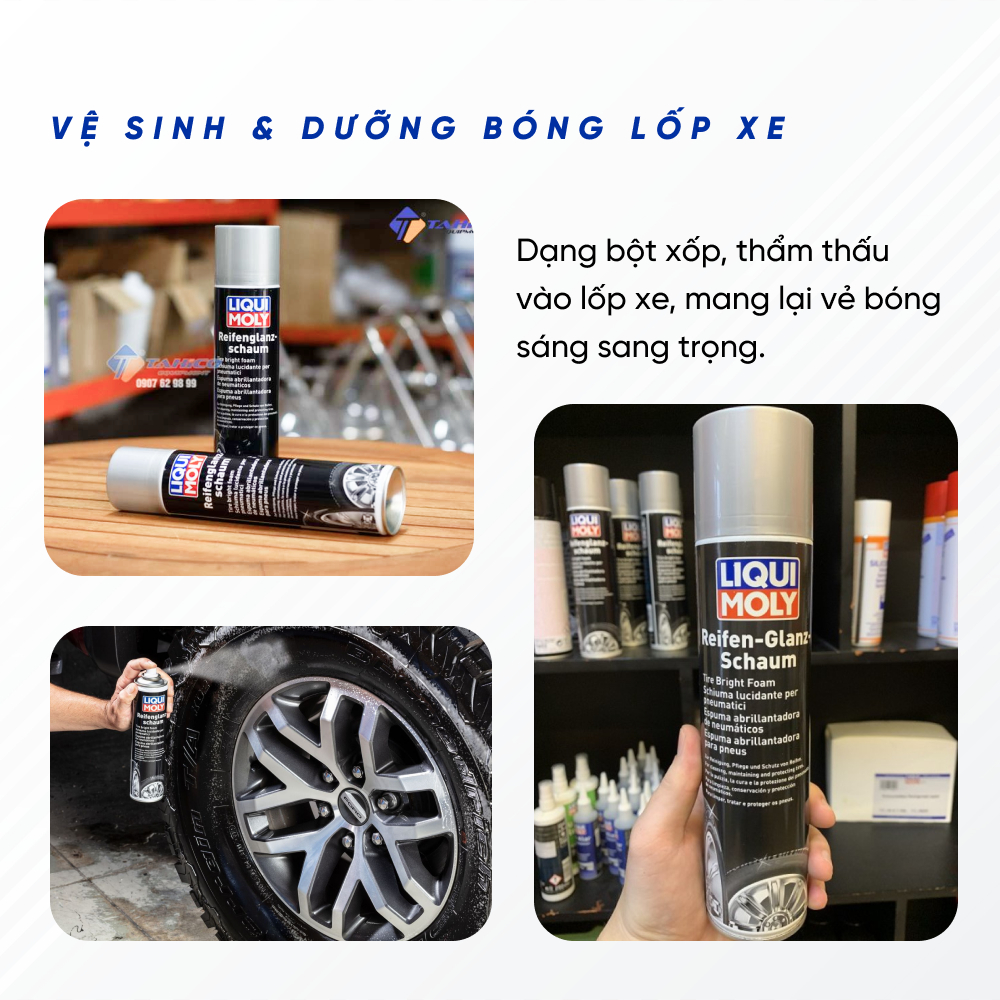 [Liqui Moly] Chai Xịt Bọt VỆ SINH BẢO DƯỠNG LỐP XE Liqui Moly 1609 | Làm Sạch Sâu, Duy Trì Tuổi Thọ Lốp Xe