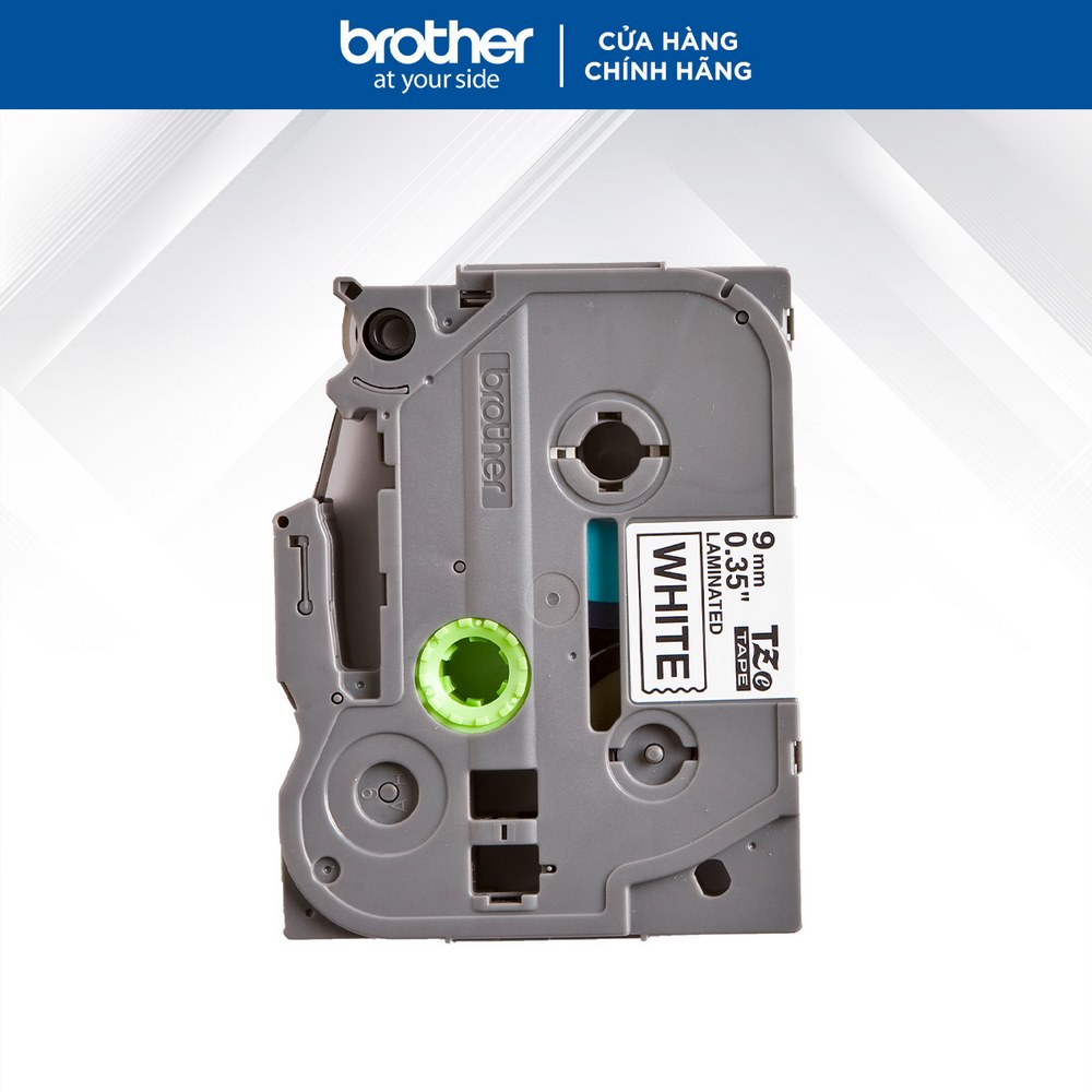 Nhãn in Brother TZe-221 chữ đen trên nền trắng (9mm) - Hàng chính hãng