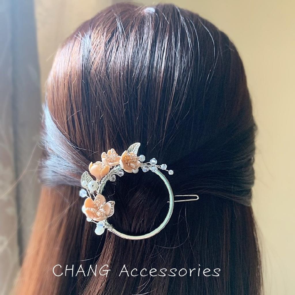 Kẹp Tóc Tạo Kiểu Thiết Kế Thủ Công Màu Cam Đẹp Nhất-KT03