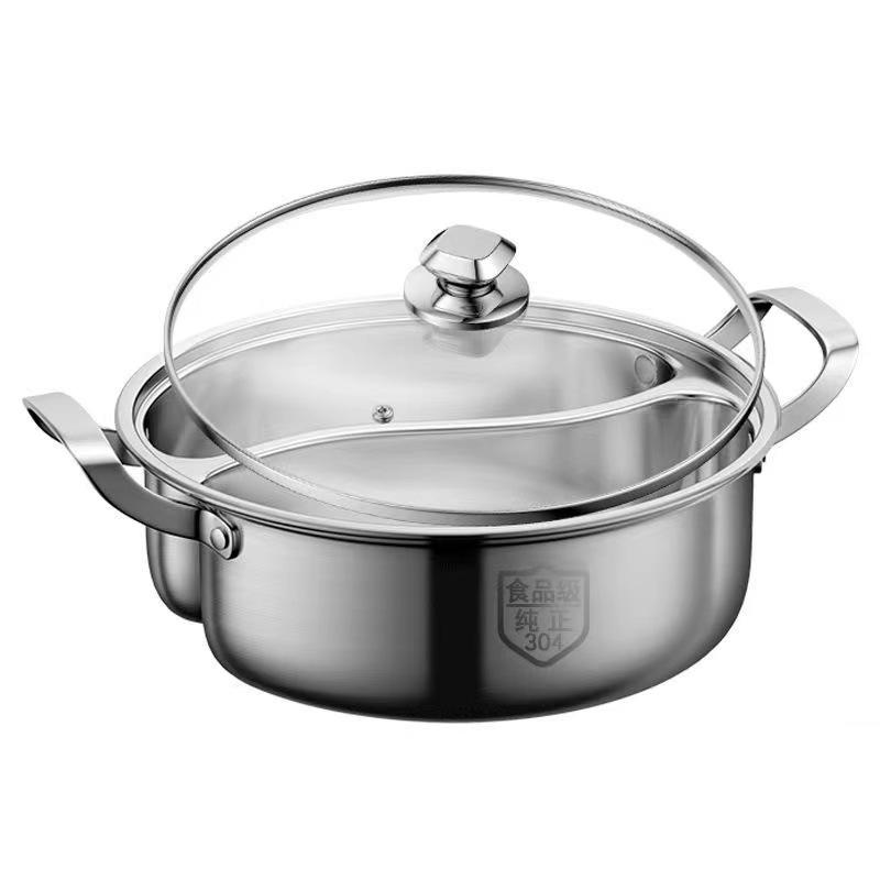 Khuyến mại nồi lẩu vịt 304 bằng thép không gỉ quýt một mảnh hình thành nồi lẩu hộ gia đình nồi canh công suất lớn không có nồi lưới mùi