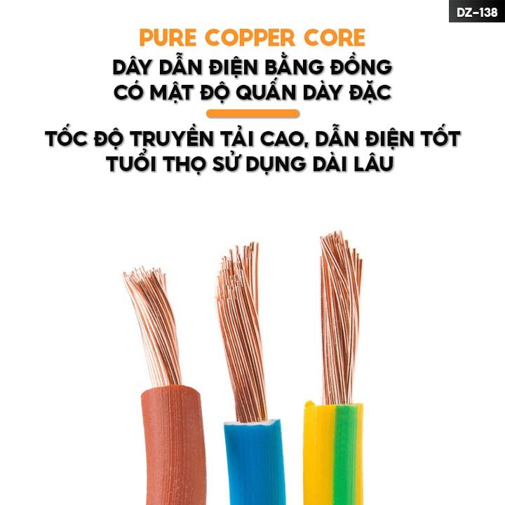 Ổ Cắm Điện Hình Tròn Đa Năng Dán Sticker Có Dây Rút Gọn Tiện Lợi Tiện Ích Thông Minh Nhiều Độ Dài Của Dây DZ-138