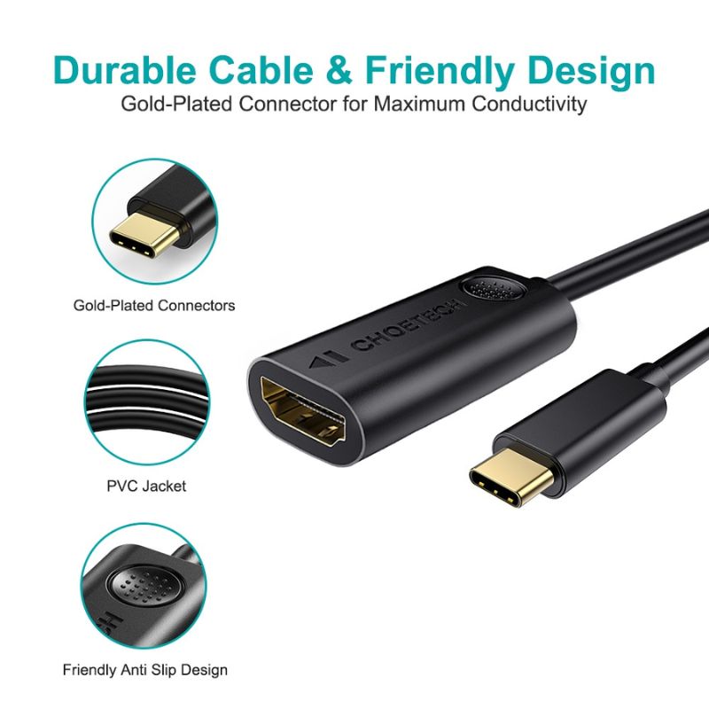 Hub Choetech HUB-H04 chuyển đổi từ Type C sang HDMI (âm) (Hàng chính hãng)