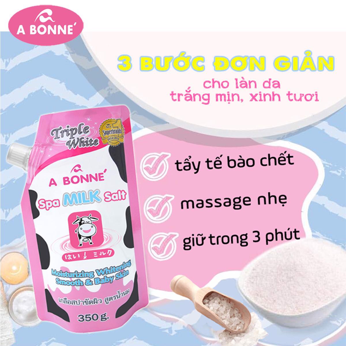 Muối Bò Tẩy Tế Bào Chết Abonne Tắm Làm Sạch Da Nhập Khẩu Từ Thái Lan 350 gram/gói (có vòi)