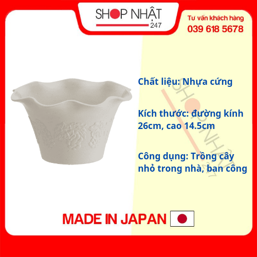 Chậu Hoa Nhựa Miệng Loe - Nội Địa Nhật Bản