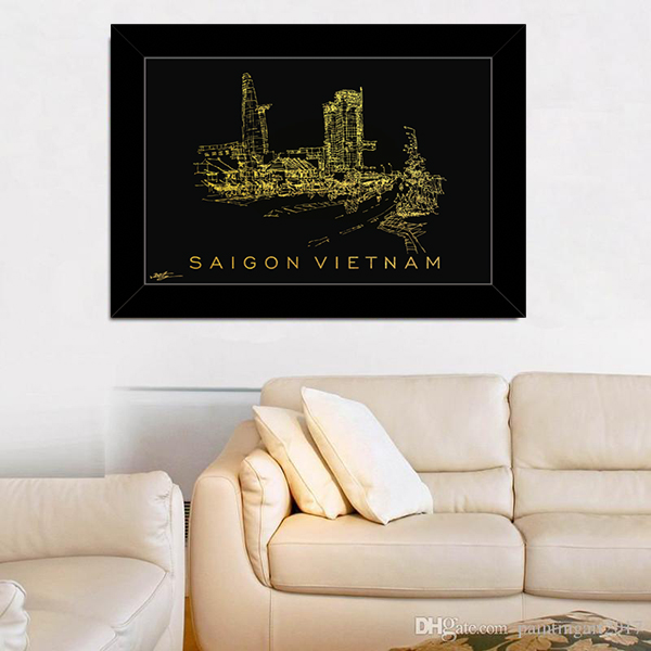 Tranh Nét Vàng - Sài Gòn hiện đại