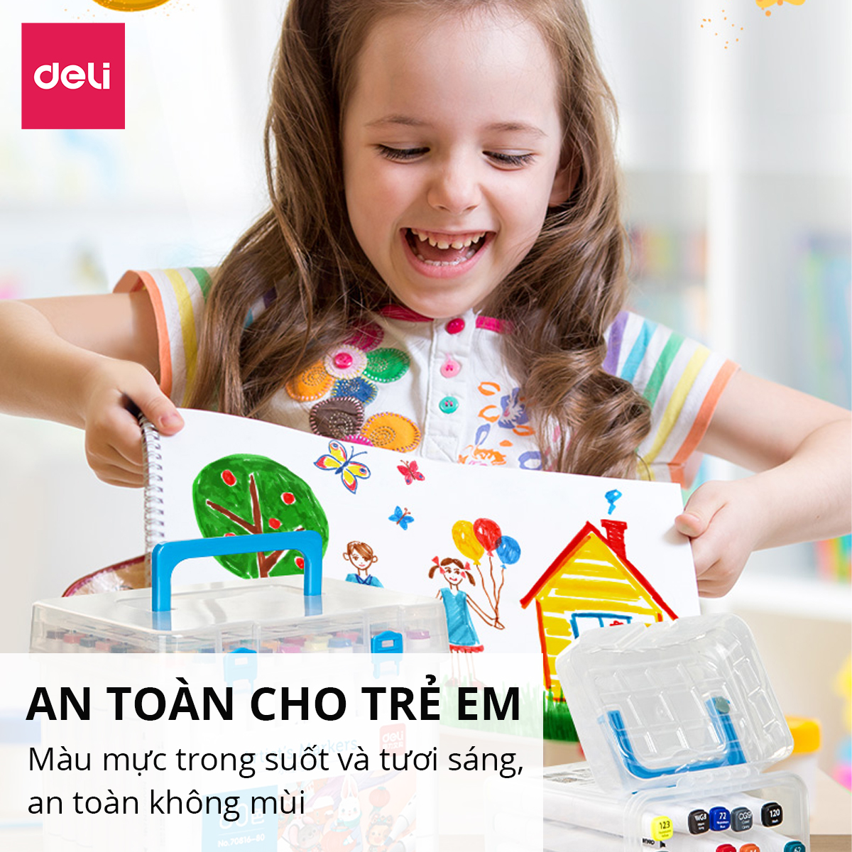  Bút màu marker hai đầu cao cấp Deli - 70801