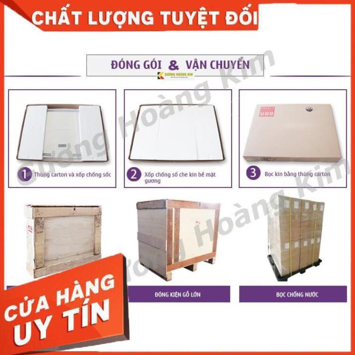 Gương led cảm ứng phòng tắm chữ nhật trang điểm treo tương không viền đèn led thông minh KT:50x70 cm - guong