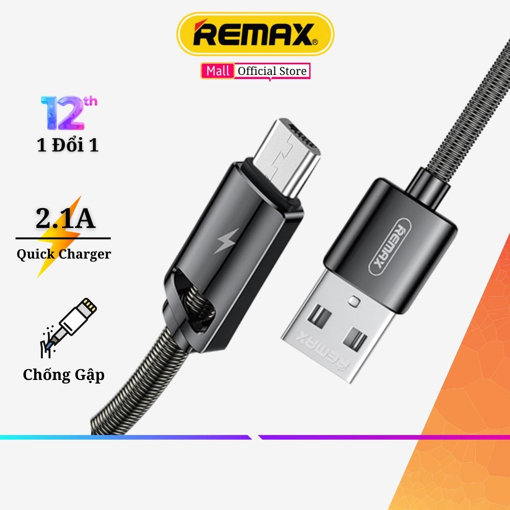 Sạc Nhanh Remax RC-166m Dây sạc samsung, cổng Micro USB, Cáp sạc oppo, xiaomi... thiết kế dây bọc thép cho điện thoại androi - Hàng Chính Hãng Remax