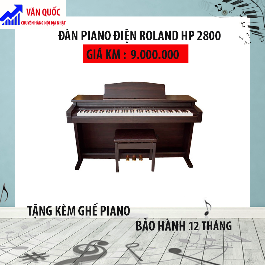 Đàn Piano Điện Roland HP 2800+ Tặng Kèm Ghế Piano Cao Cấp + Khăn Phủ Đàn