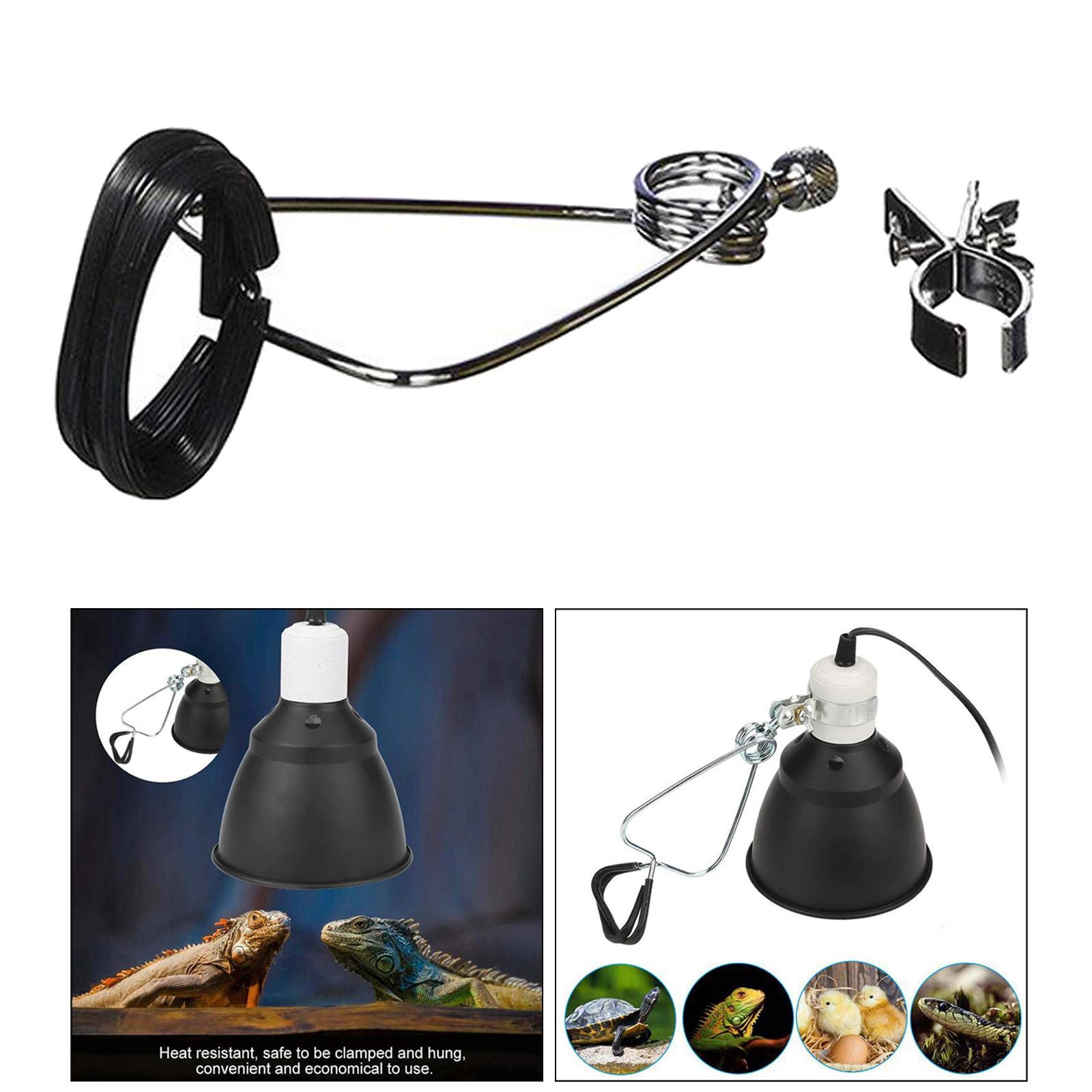 Reptile Heat Lamp Fixture, Adjustable Clamp Lamp Holder Stand, for Pet Brooder Lizard Turtle Snake Aquarium Habitat Heat Light Bulb