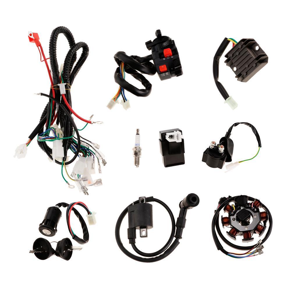 Complete Electrics Wiring Harness Wire Loom ATV QUAD 150-250CC Stator CDI