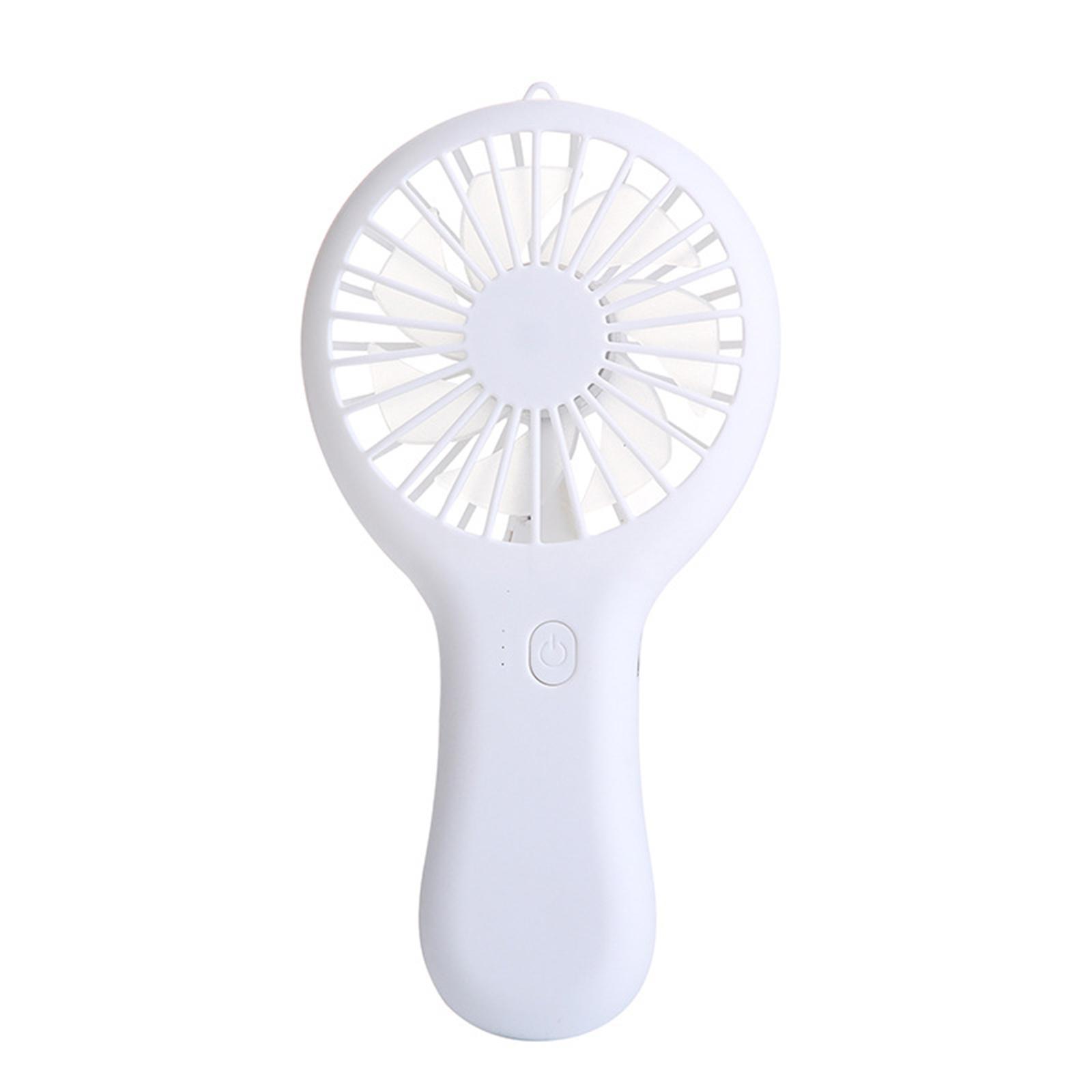 Portable Mini Handheld Fan USB Charging Mute for Camping Hiking White