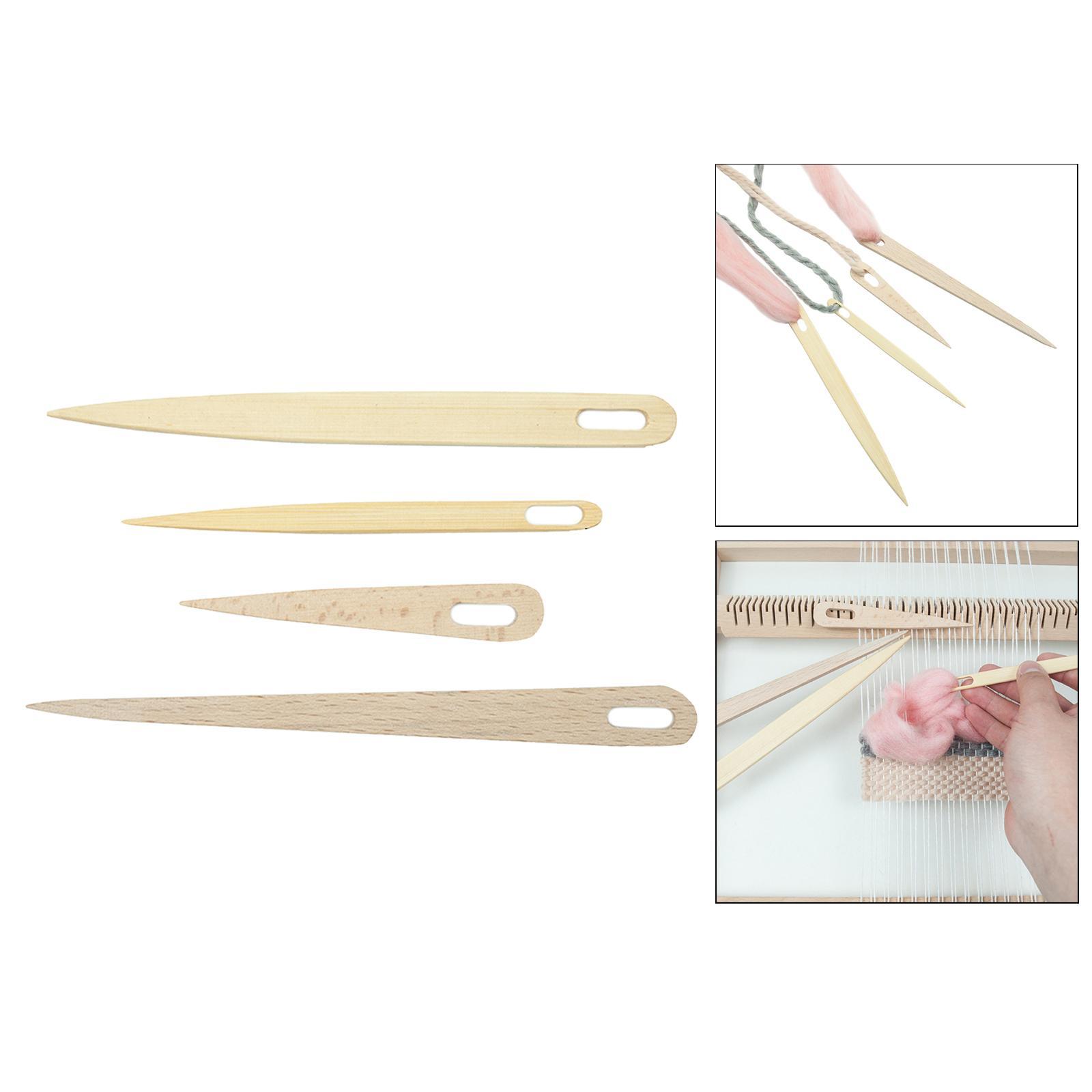 4pcs Wooden Weaving Knitting Shuttle Stick DIY Tapestry Making Tool