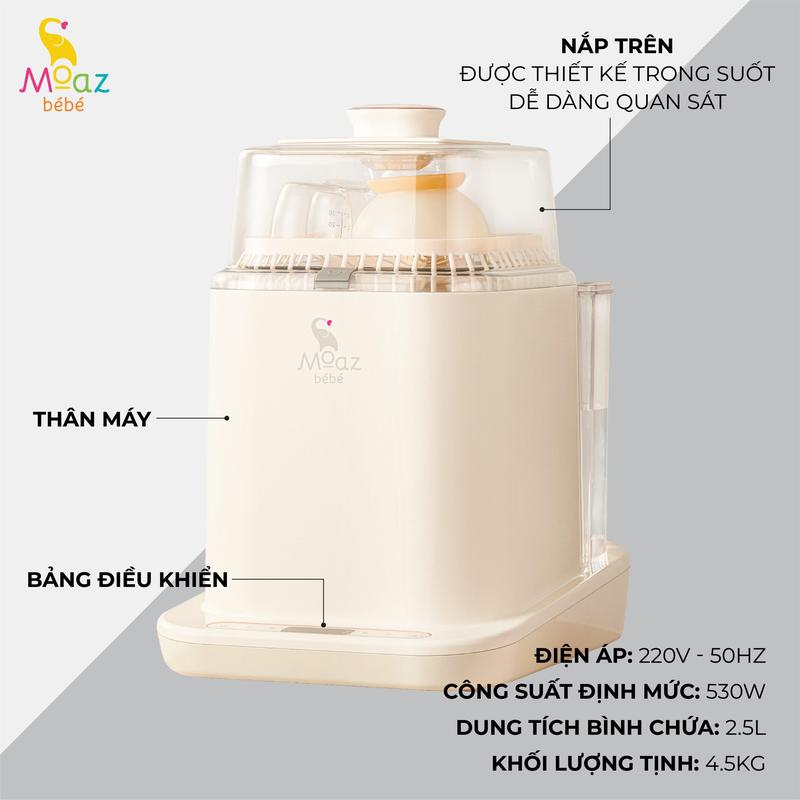 Máy rửa bình sữa tiệt trùng sấy khô Moaz BéBé MB-064