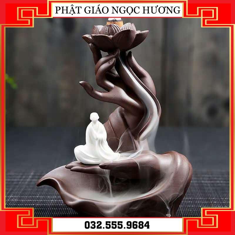 Lư Hương Chảy Ngược Gốm Sứ, Lư Hương Thiền Thiền, Lư Hương Trầm Hương - Thác khói trầm hương phong thủy