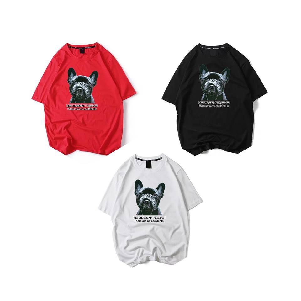 Áo thun unisex 100% cotton cao cấp in hình chó ngầu