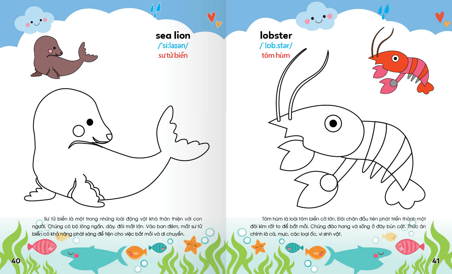Sách - Colouring 365 ngày Tô màu - KHÁM PHÁ THẾ GIỚI PHÁT TRIỂN TRÍ TUỆ - Động vật nuôi, Chim, Cá