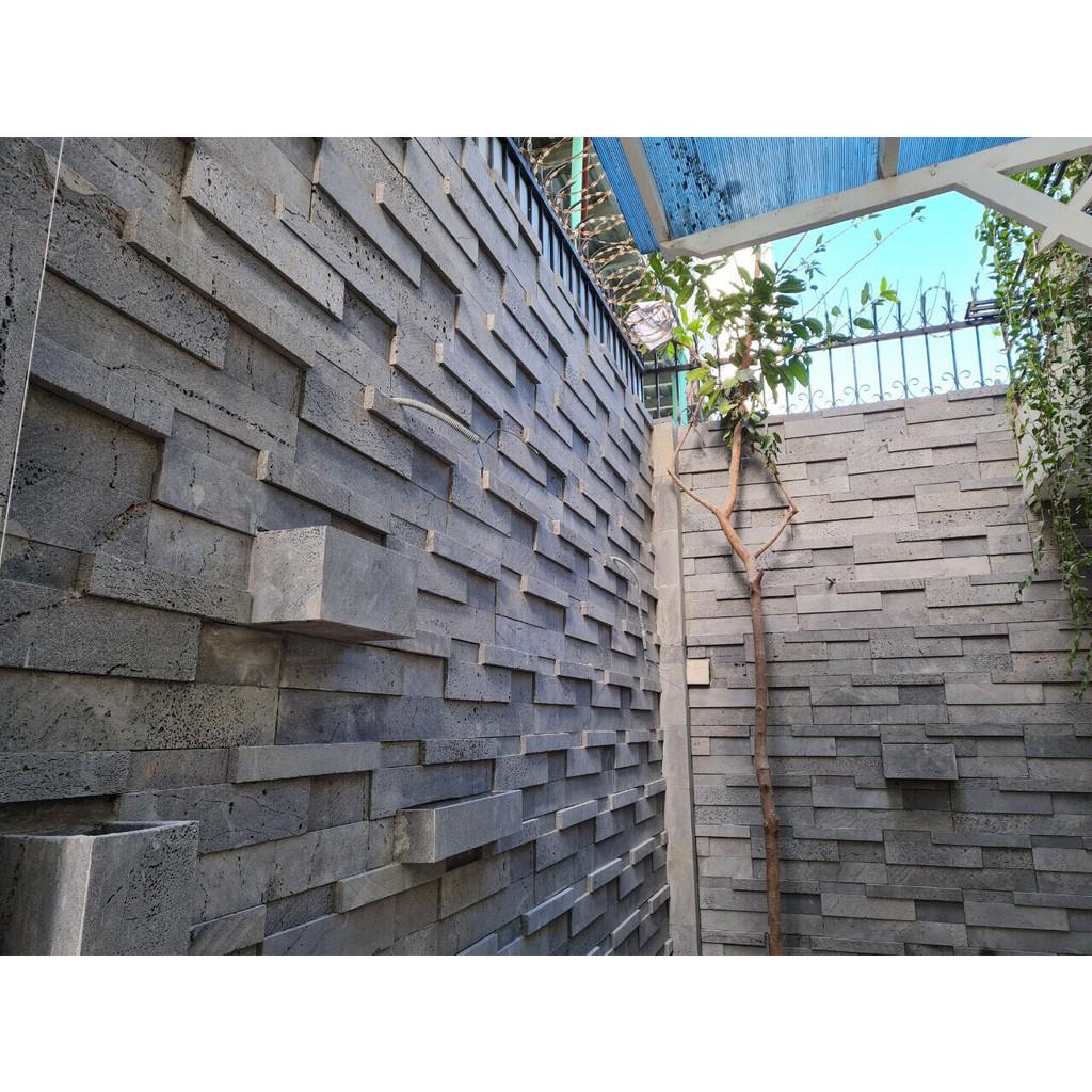 Bộ 4 chậu trồng cây ban công, sân vườn đẹp bằng đá ong xám tự nhiên 100%