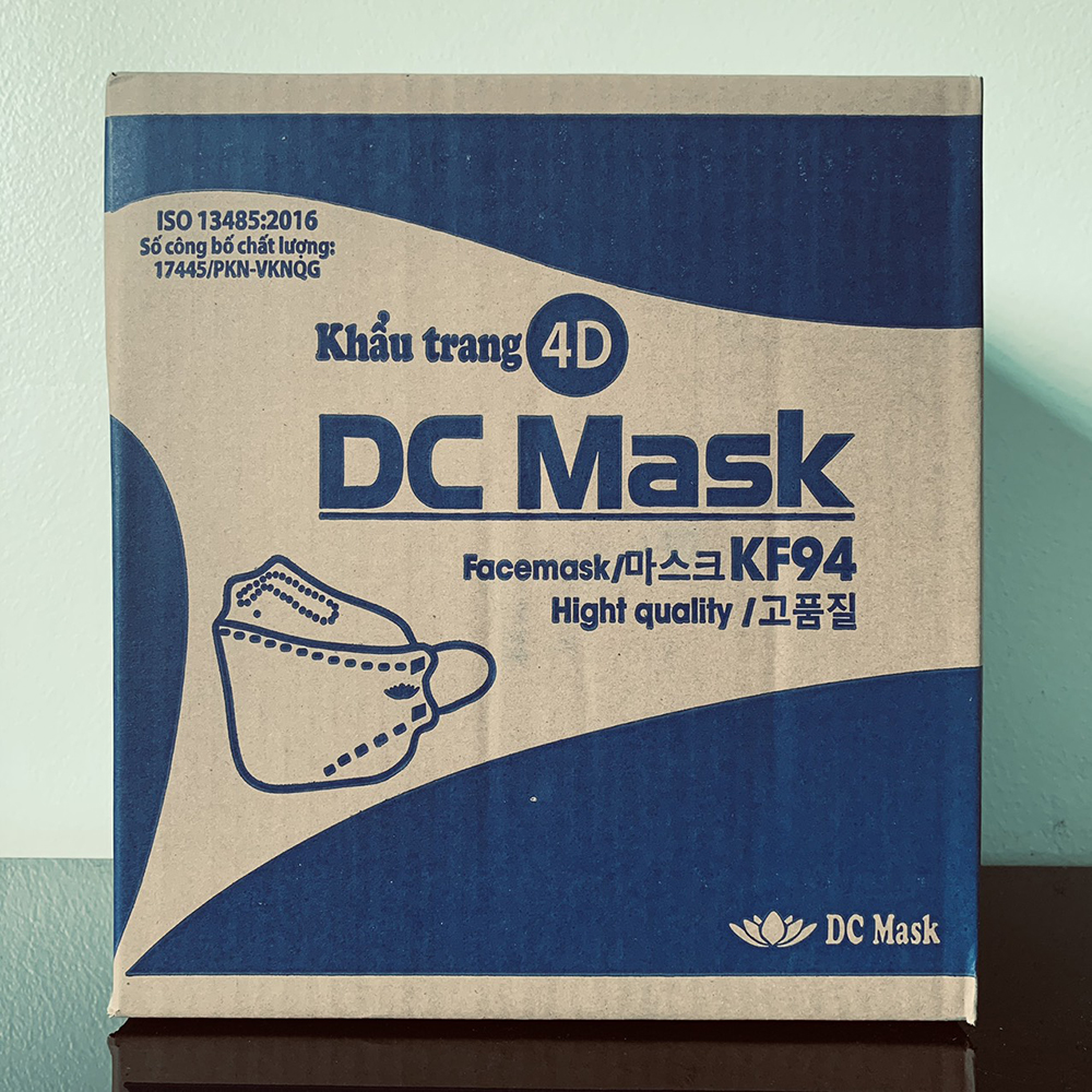 Set 100 khẩu trang 4D Kf94 Hoàng Dũng kháng khuẩn lọc bụi mịn cao cấp