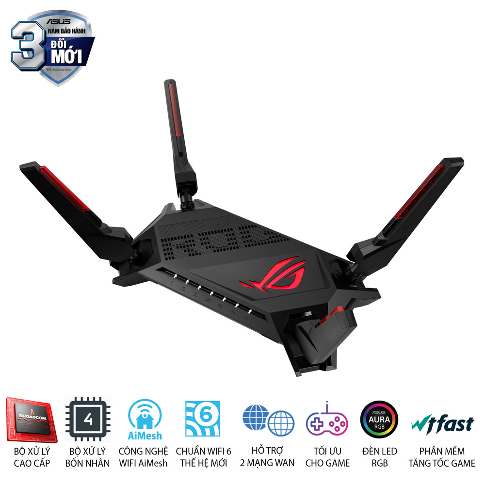 Router Wifi 6 Asus ROG Rapture GT-AX6000 Gaming AX6000Mbps - Hàng Chính Hãng