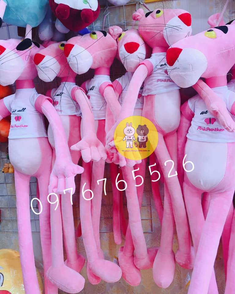 Gấu bông báo hồng Pink Panther – Quà tặng thú nhồi bông siêu dễ thương – Nhiều size từ 60 đến 130 cm – Gối ôm cho bé ngủ ngon